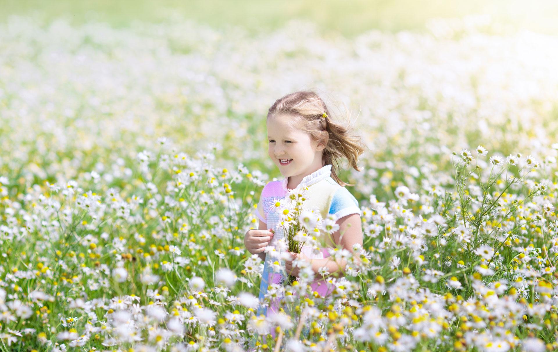 kid in a sommer meadow